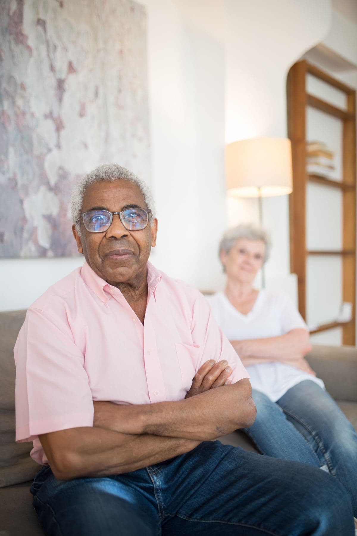 An older couple spending time together at home